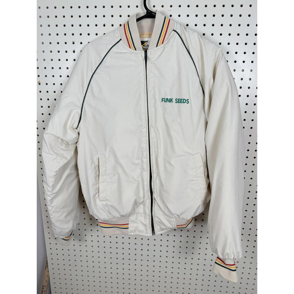 Vintage K-Brand Funk Seeds Quilted Bomber Jacket Medium - Picture 2 of 8